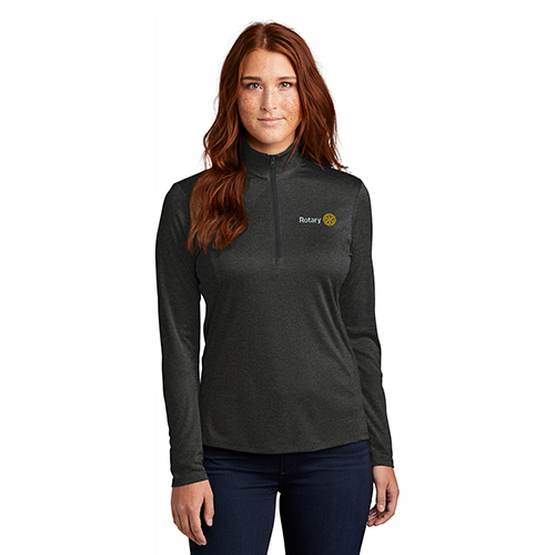 Rotary Heathered Black Ladies 1/4 - Zip Performance Pullover